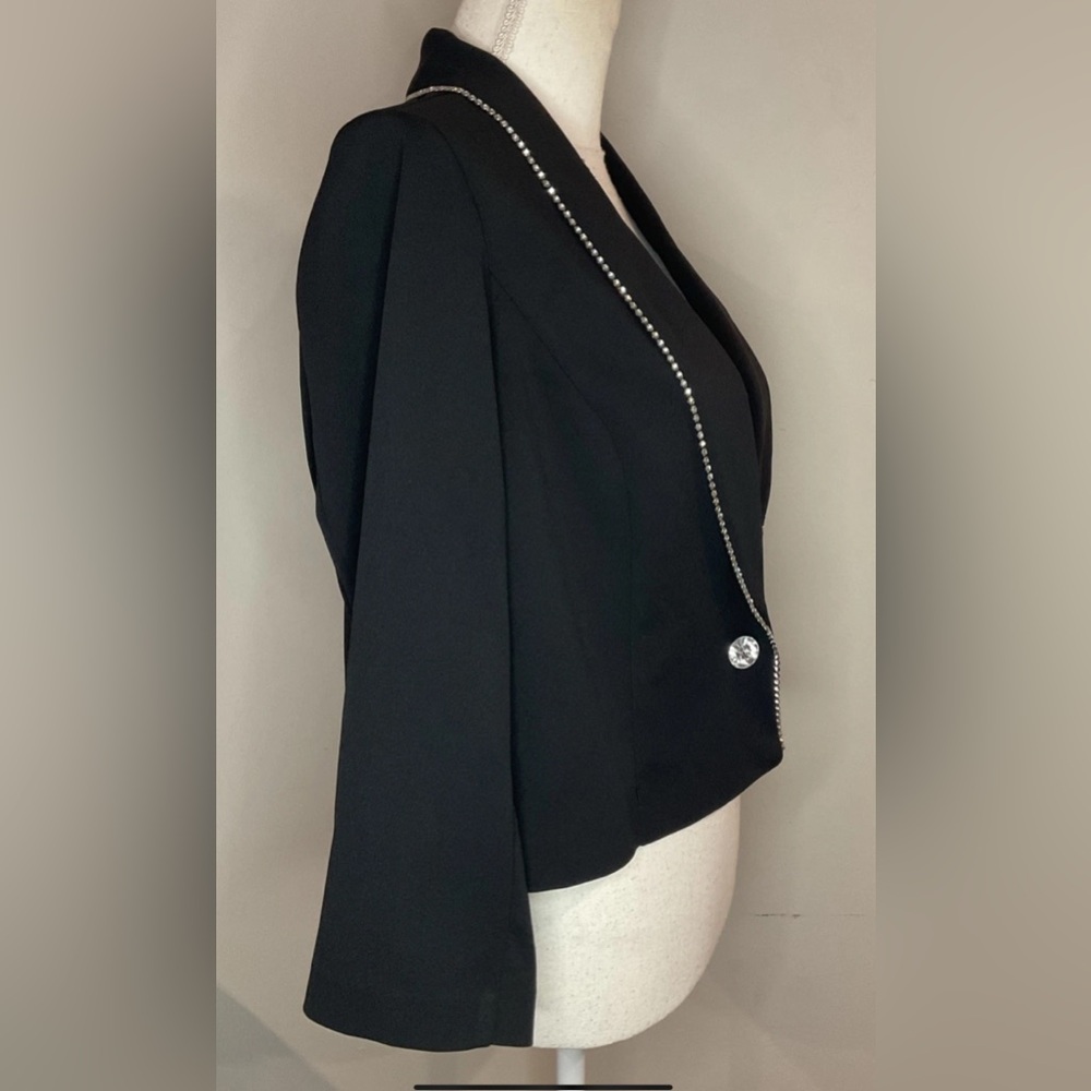 Shelby & Palmer Women Embellished Cropped Blazer/Jacket Black Sz L NWT - Picture 4 of 10